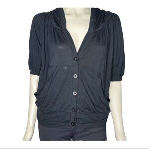 Eco Mystree Organic Hooded Button Down Top